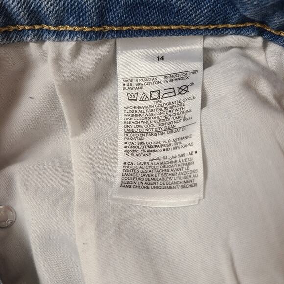 Old Navy High Rise O.G. Straight Secret Smooth Pockets Distressed Jeans Size 14 - Picture 13 of 15